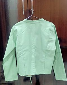 Mint Green Biker leather Jacket