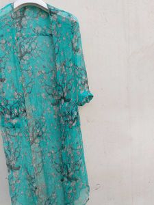 combo long boho Sheer Kimono Style Top