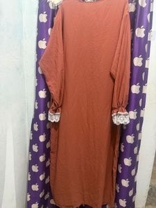 Elegant Terracotta Lace maxi