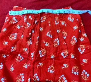 Red Floral Print Palazzos New without tag ✨