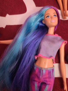 Barbie Doll with Long Purple & Blue Hair
