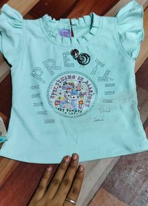Girls Cute Mint Green T-shirt and Skirt Set