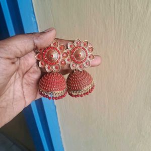 Crimson Red Jhumkas ♥️