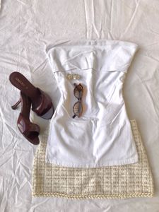 Chic White Strapless Top