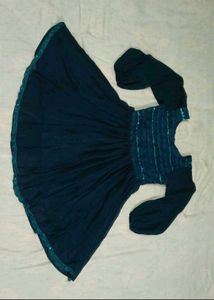 Navy Blue Western Dress
