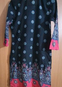Beautiful Printed black and pink Kurta
