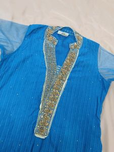 Pretty Blue Kurti Set With Chudi Pants🤩👑💙💎