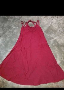Chic Red Halter Neck A-Line Dress