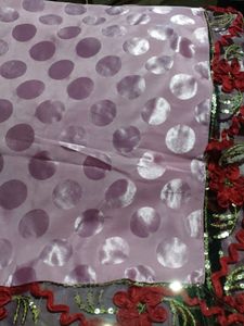 Soft Silk Saree  Kuchite Net And Work Kiya Hua