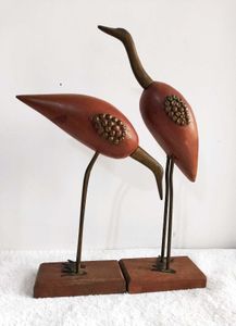 Vintage Wooden Bird Showpiece