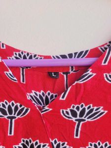 Red Floral Printed Dress