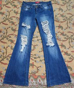 Ripped Flared Jeans