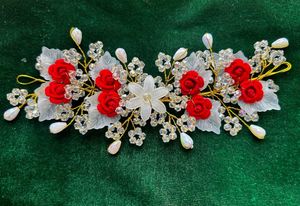 Red Rose Bridal Hair Accessory