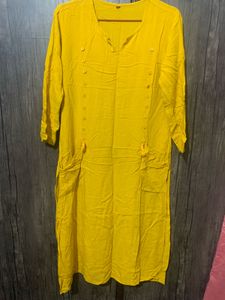 Yellow Button-Down Kurta