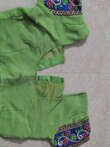Beautiful Lime Green Saree with Embroidery