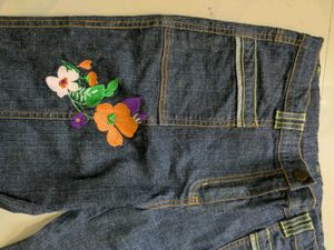 Embroidered Flare Jeans