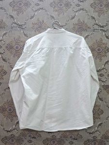 Men's White Band Collar Shirt 🤍