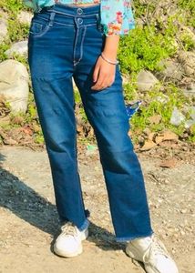 Straight Fit Blue Jeans