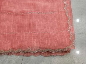 Elegant Peach Embroidered Saree