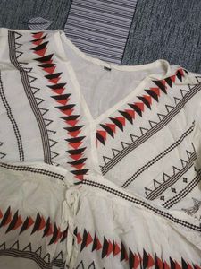 Boho Style Embroidered V-Neck Tunic