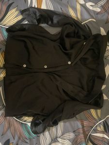 Elegant Black Silk Blend shirt