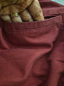 Maroon Cotton Shorts (length 32 cms)