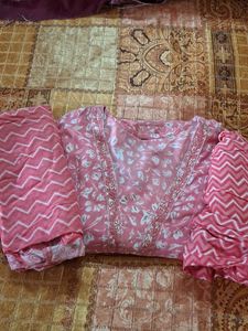 Pink Floral Printed Kurta