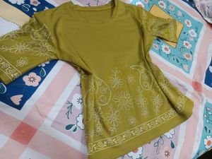 Embroidered Mustard Yellow top