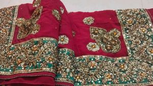 Orange Sequined Lehenga Choli Set