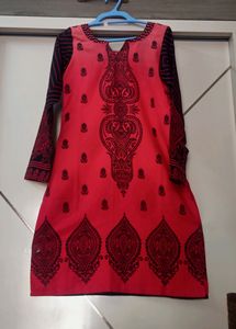 Pakistani Printed Long Ombre Kurti With Full Sleev