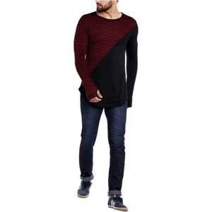 Men's Striped Long Sleeve Tunic Top