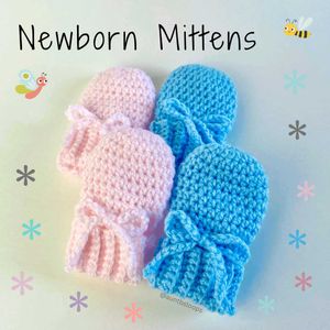 Crocheted Newborn Mittens