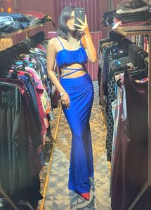 Vibrant Blue Cut out dress