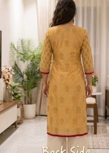 Stylish Printed Yellow Kurta