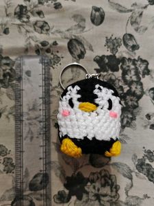 crochet penguin keychain