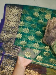 Beautiful Multi Colour Banarasi Organza Sarees