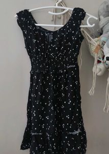 Chic Black & White Polka Dot Dress
