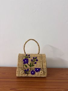 Sea grass hand embroidery bag