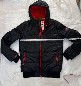 Superdry Padded Hooded Jacket - Black/Red