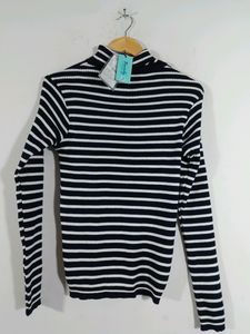 Navy Blue and White Top ( Women's)