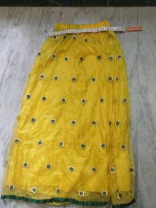 Sunny Yellow Embroidered Maxi Skirt
