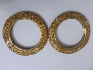Beautiful Party Wear Golden Kada Pair In 2'6 Size