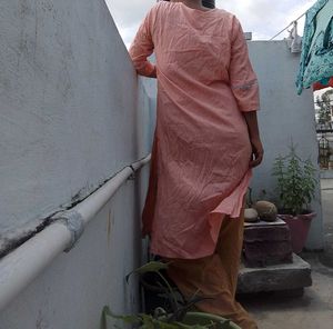 Peach Embroidered Kurta