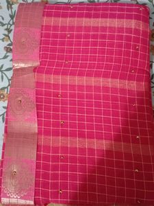 Bheru Creation Pink Embellished Saree
