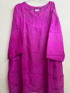 Vibrant Pink Embroidered Kurta Set