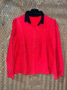 Chic Red Business Attire Shirt