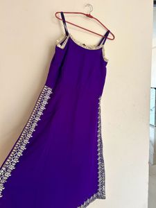 Elegant Purple Embroidered Suit Set