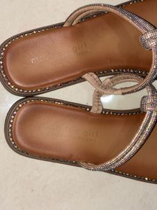 Sparkling Embellished Flat Sandals
