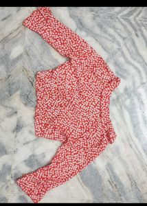 🌺Red Floral Wrap Top