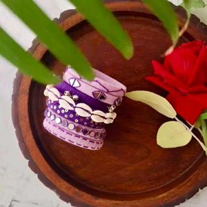Boho Chic Purple Shell Bangles Set💜